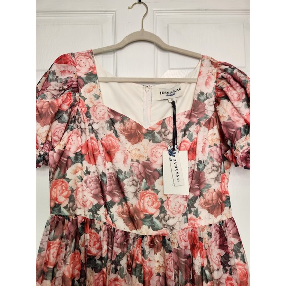 Jessakae Women 1X Peony Multi-color Floral Maxi Dress Valentines Day Romance NWT - Picture 2 of 6